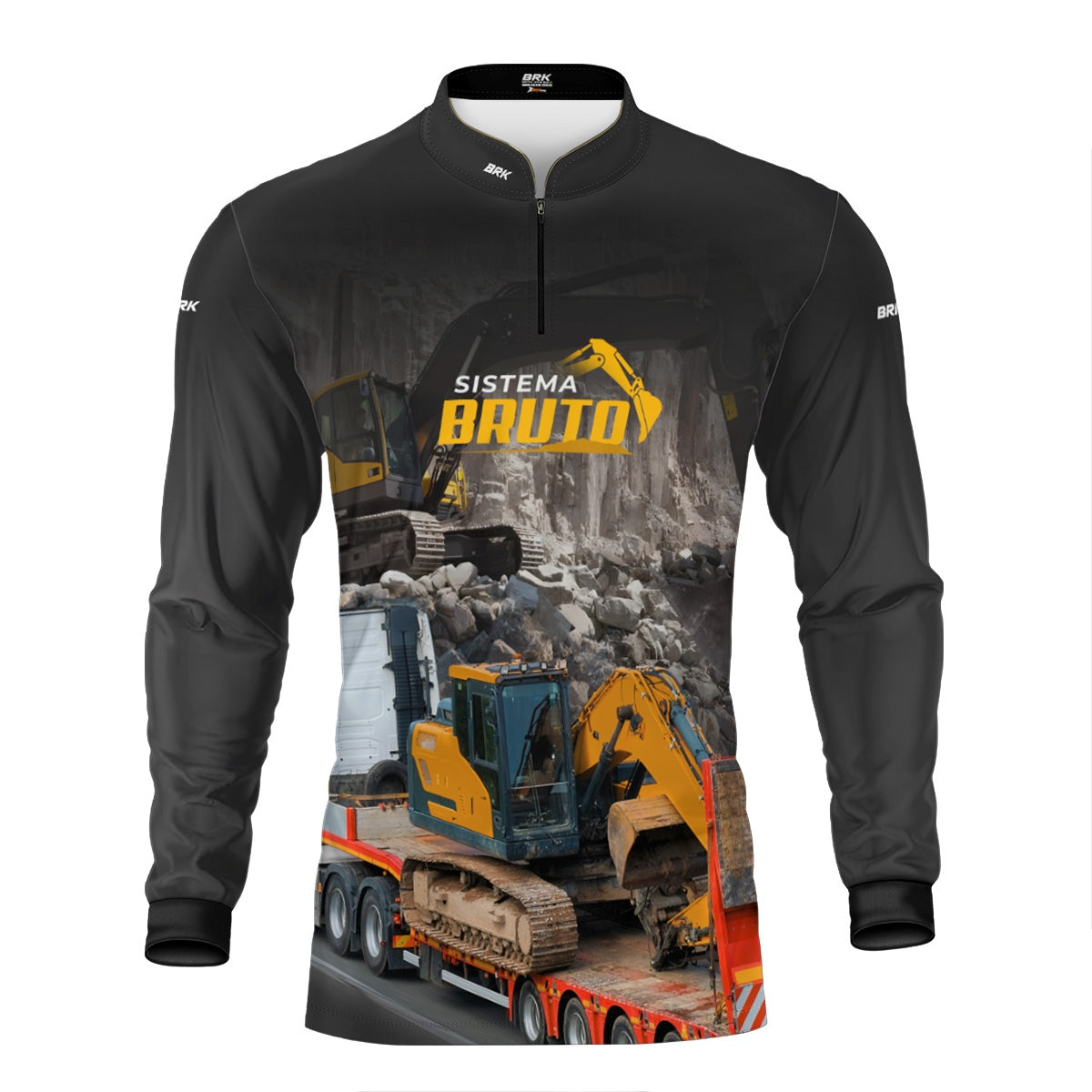 Kit Sistema é Bruto: Camisa Cinza Terraplanagem + Botina Caramelo Agro Brk