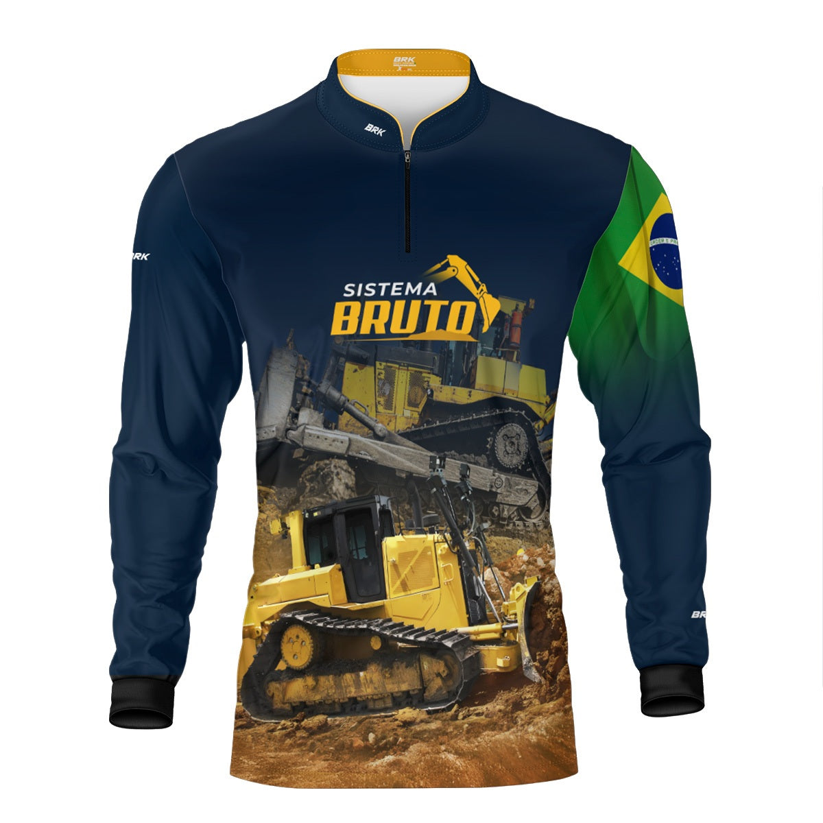 Kit Sistema é Bruto: Camisa Trator de Esteiras Bulldozer + Botina Caramelo Agro Brk