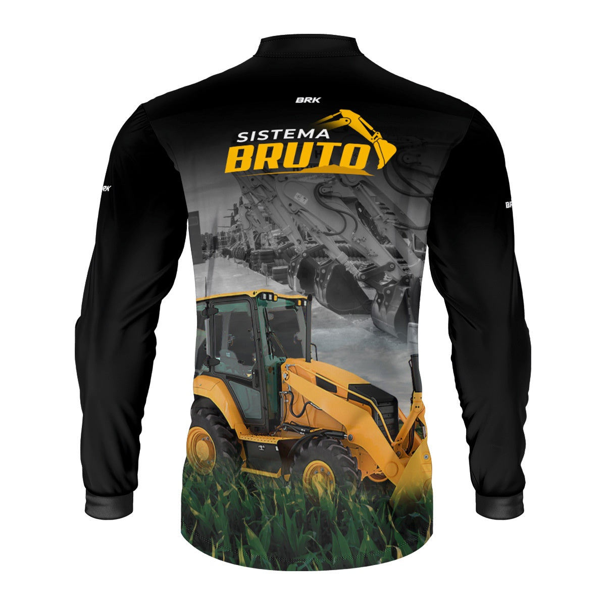 Kit Sistema é Bruto: Camisa Preto e Amarelo Terraplanagem + Botina Bege Agro Brk