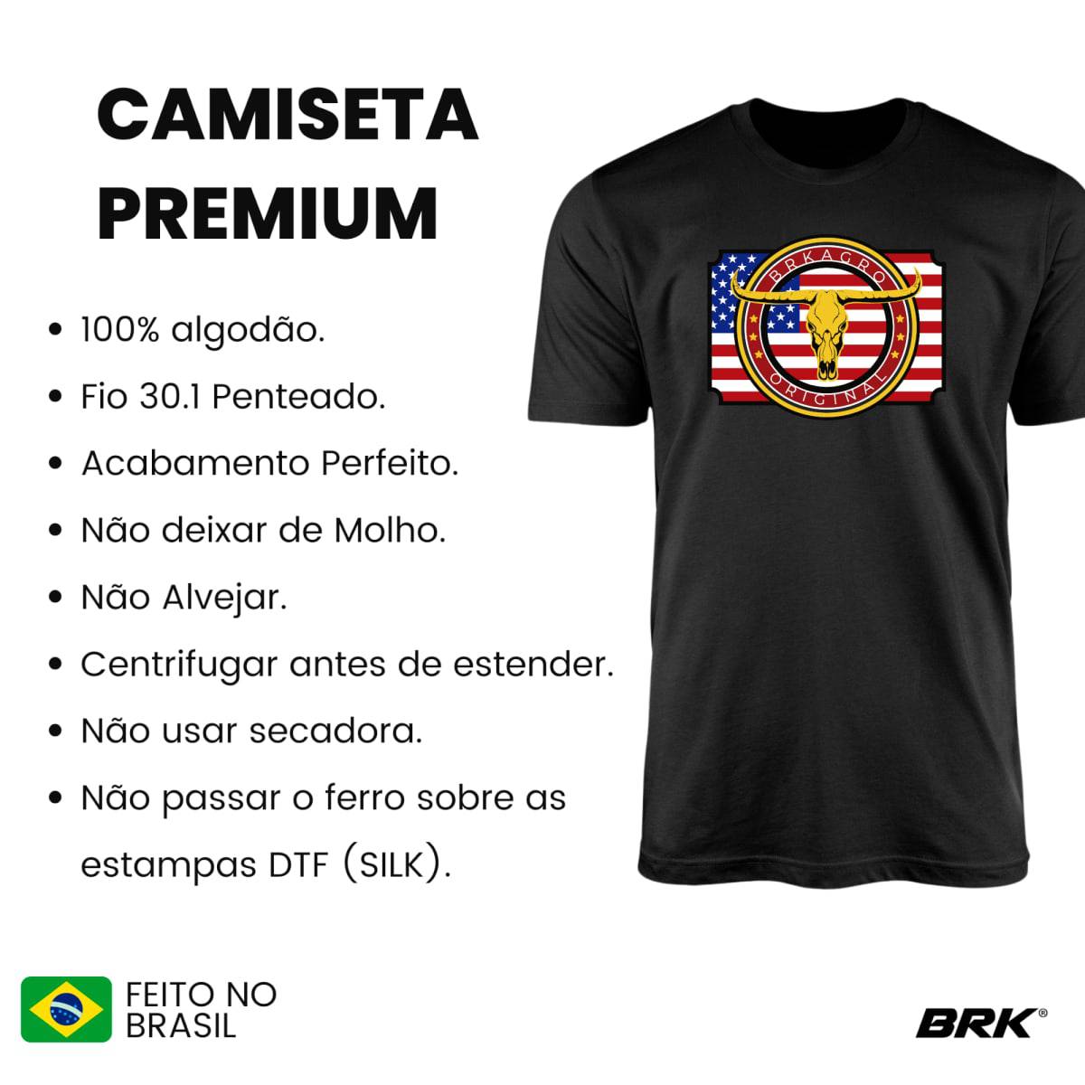Camiseta Agro Brk Long Horn Algodão Premium - Brk Agro