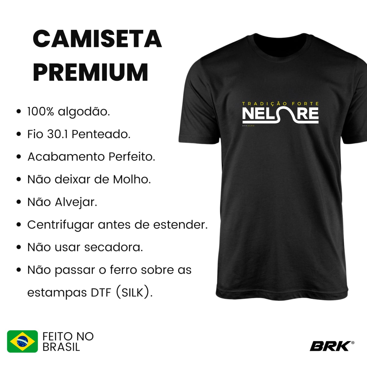 Camiseta Agro Brk Nelore Algodão Premium - Brk Agro
