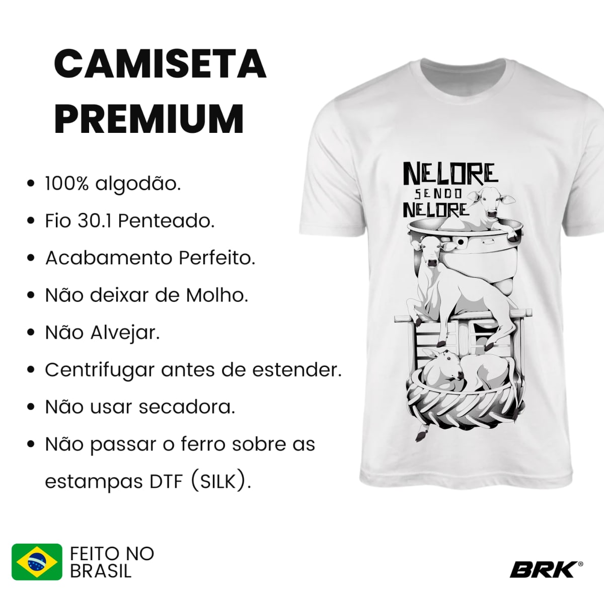 Camiseta Agro Brk Nelore Algodão Premium - Brk Agro