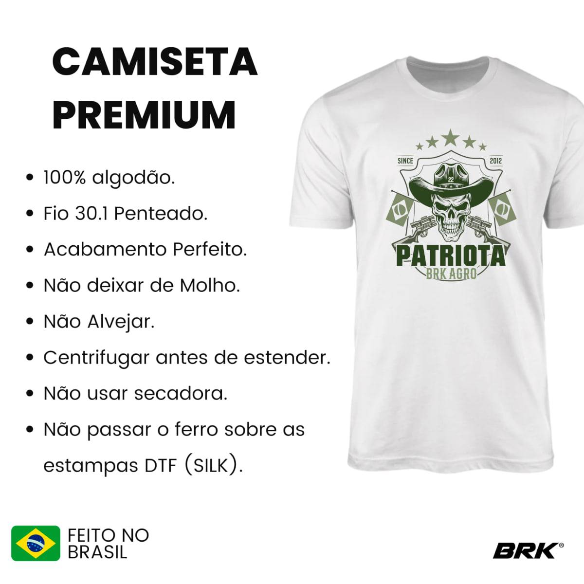 Camiseta Agro Brk Patriota Algodão Premium - Brk Agro