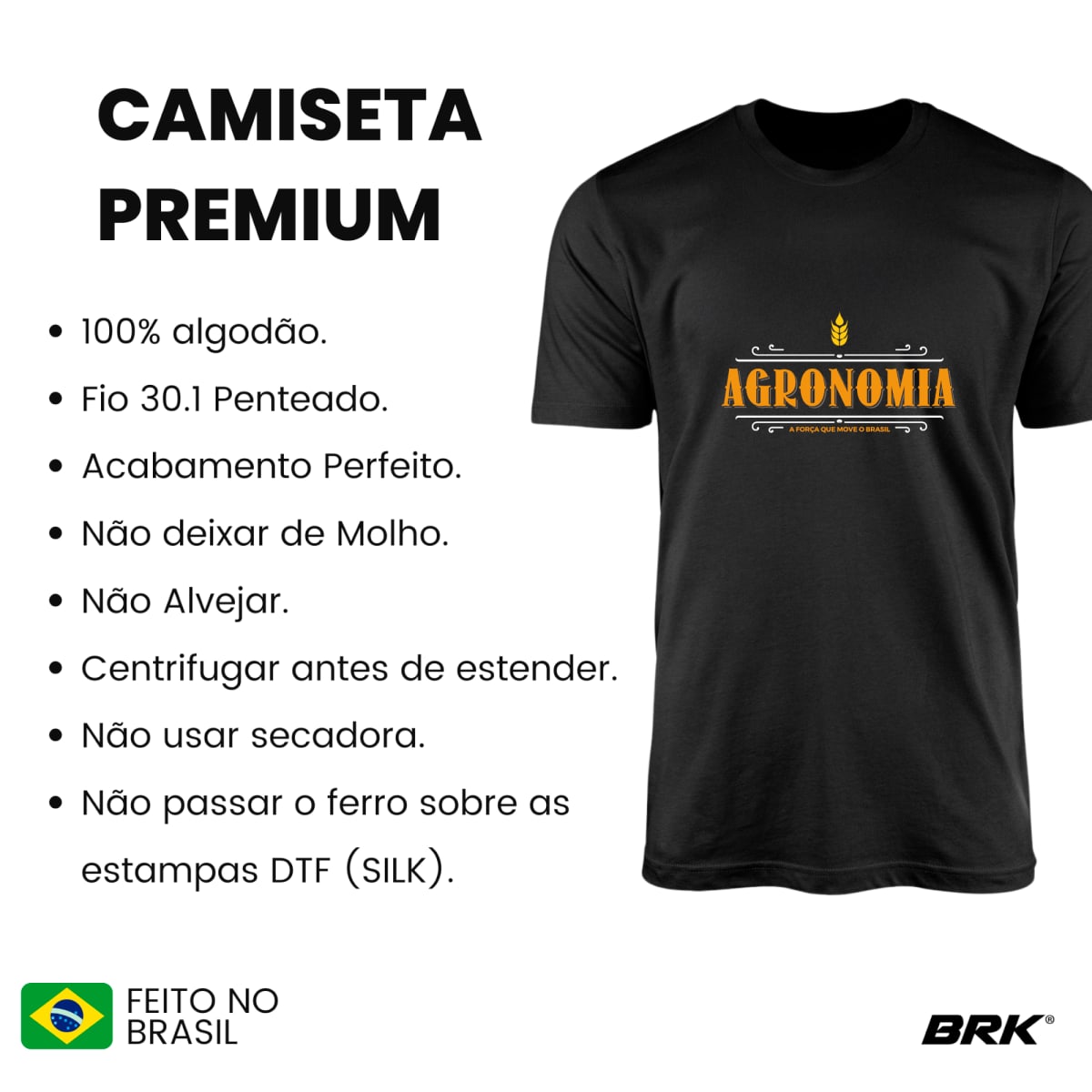 Camiseta Agro Brk Agronomia Algodão Premium - Brk Agro