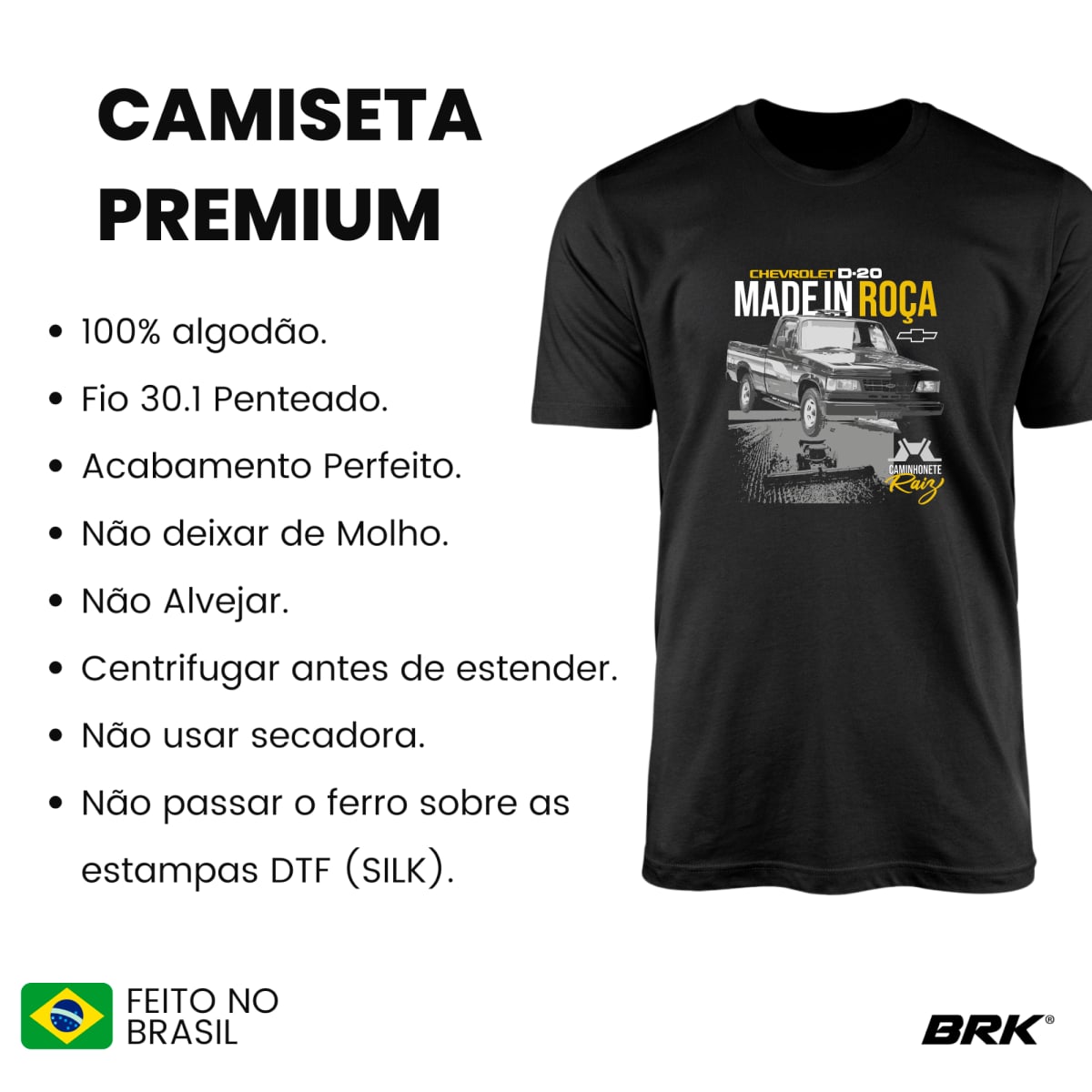 Camiseta Agro Brk D20 Made in Roça com Algodão Premium - Brk Agro
