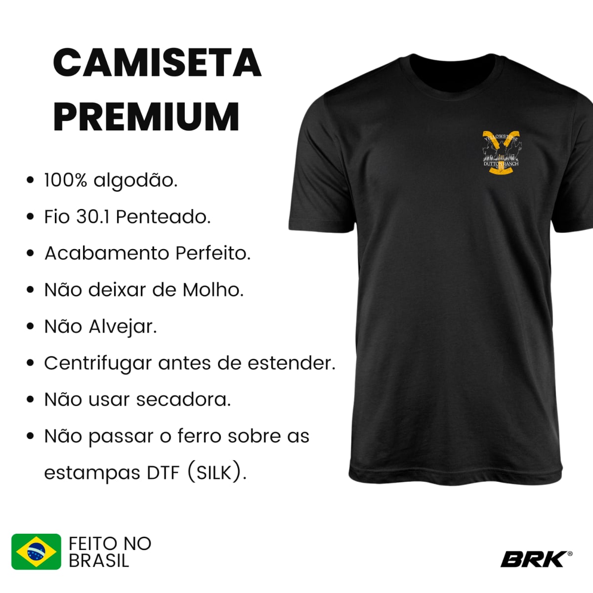 Camiseta Agro Brk Yellowstone Algodão Premium - Brk Agro