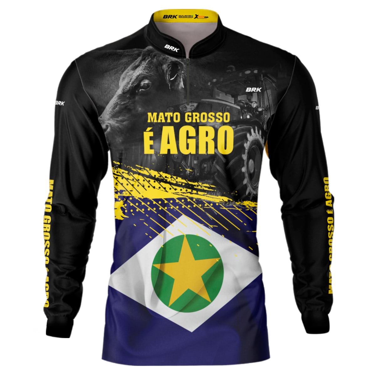 Camisa Agro Brk Bandeira Mato Grosso com Proteção Solar UV50+ Envio Imediato - Brk Agro