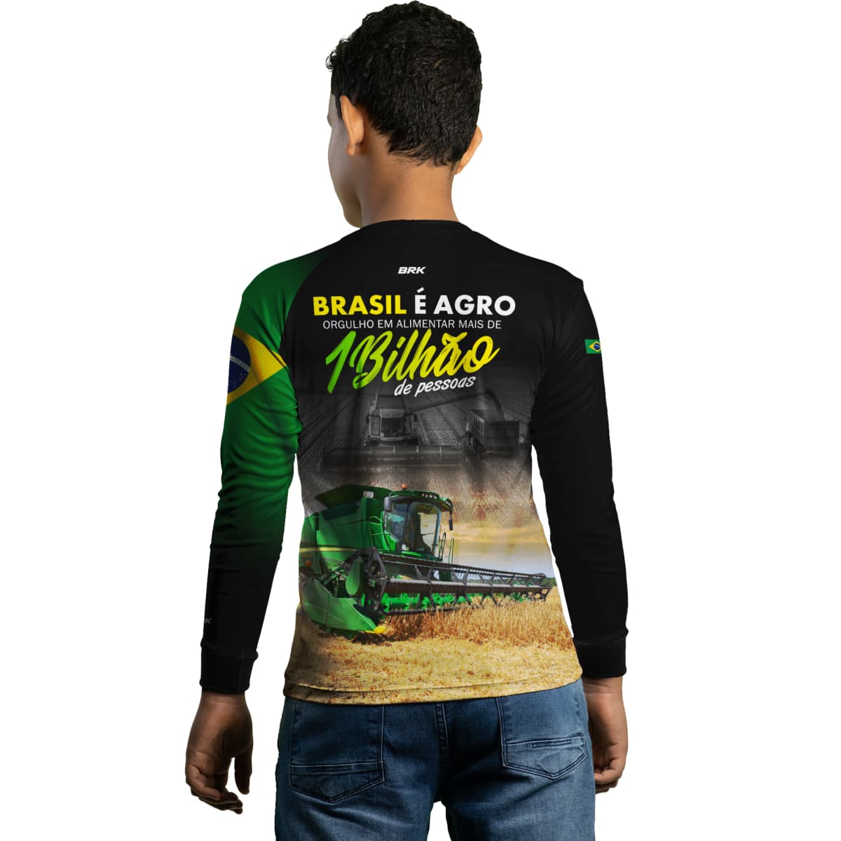 Camisa Infantil Agro Brk Agro é Bilhão com Proteção Solar UV50+ - Brk Agro
