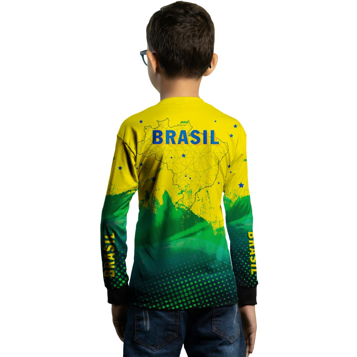 Camisa Agro Brk Brasil Amarela com Proteção Solar UV50+ - Brk Agro