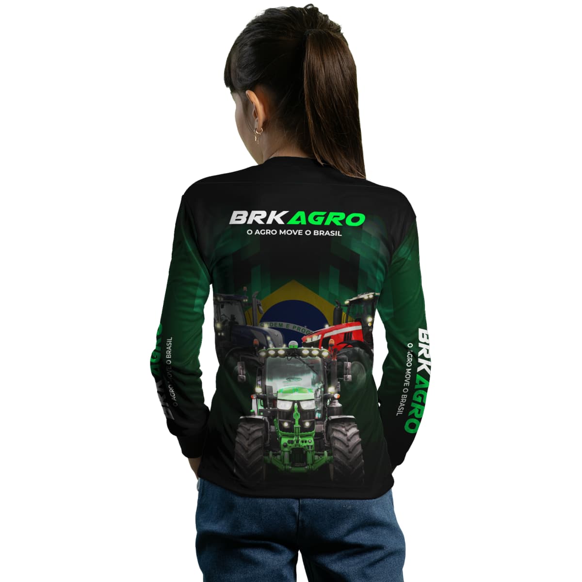 Camisa Agro Brk Preta Tratores com Proteção Solar UV50+ - Brk Agro