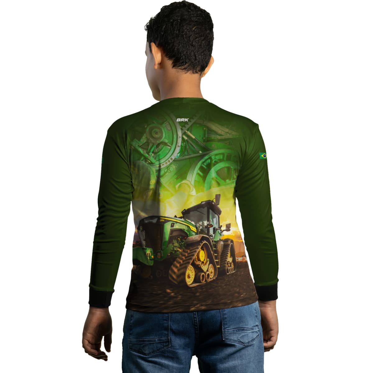 Camisa Agro Brk Trator Agrícola Verde com Proteção Solar UV50+ - Brk Agro