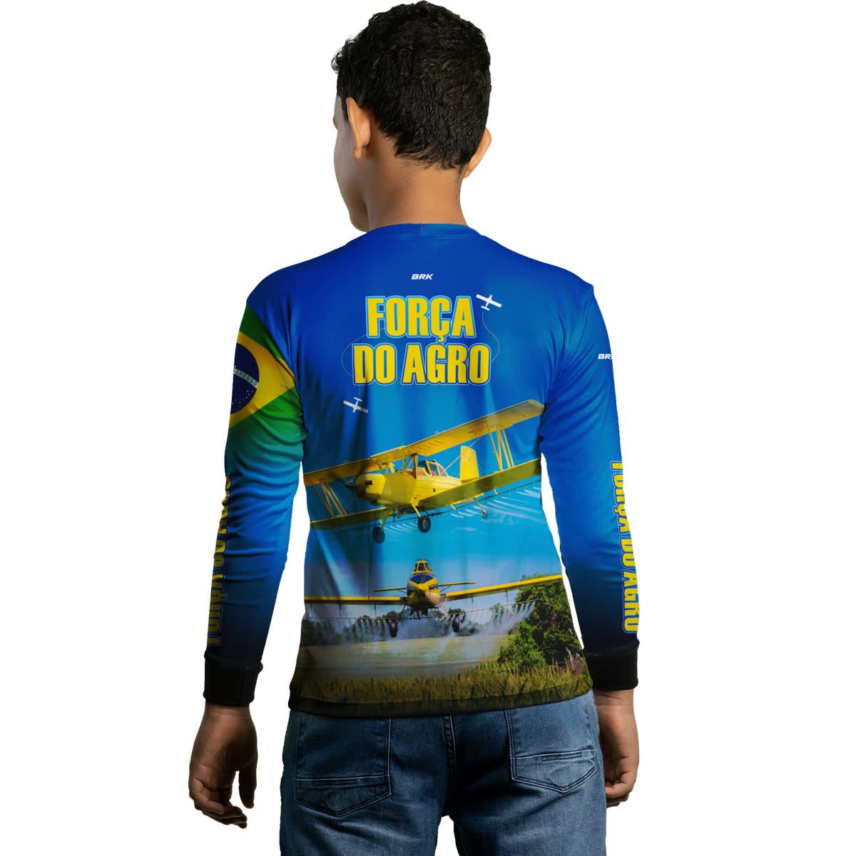 Camisa Agro Brk Azul Aviação Agrícola com Proteção Solar UV50+ - Brk Agro