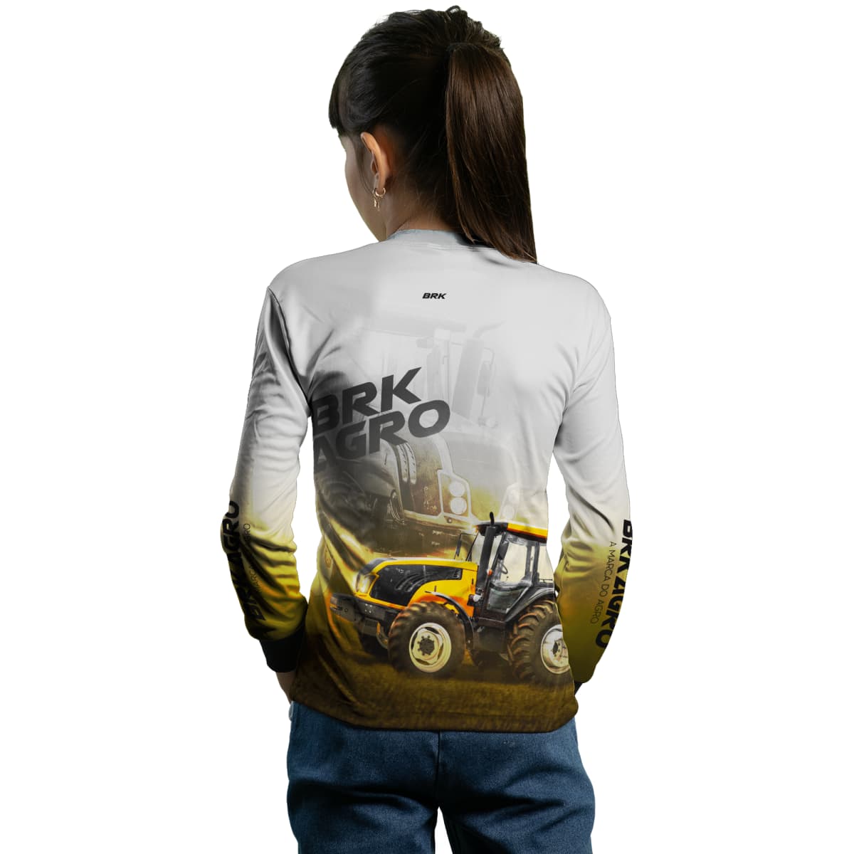 Camisa Agro Brk Trator BM135 Amarelo Clara com Proteção Solar UV50+ - Brk Agro