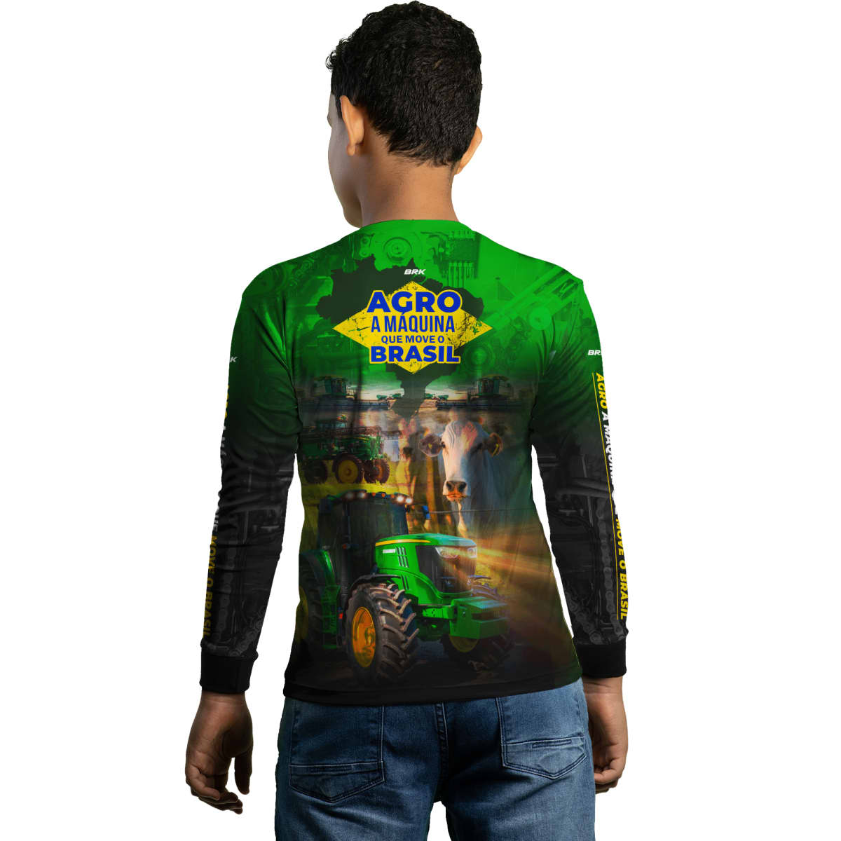Camisa Agro Brk Verde A Máquina Que Move o Brasil com Proteção Solar UV50+ - Brk Agro