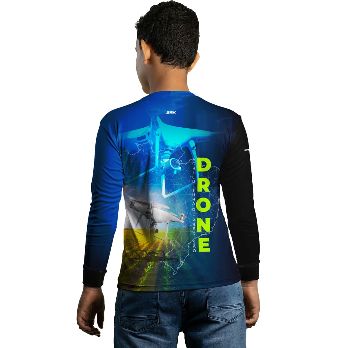 Camisa Agro Brk Azul Drone Agricultura de Precisão com Proteção Solar UV50+ - Brk Agro