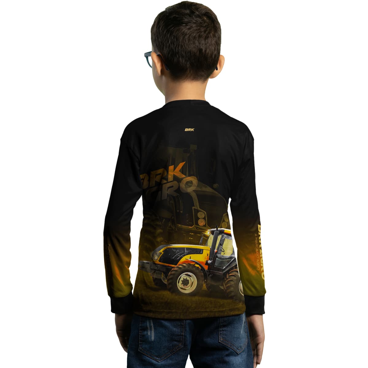 Camisa Agro Brk Trator BM135 Amarelo com Proteção Solar UV50+ - Brk Agro