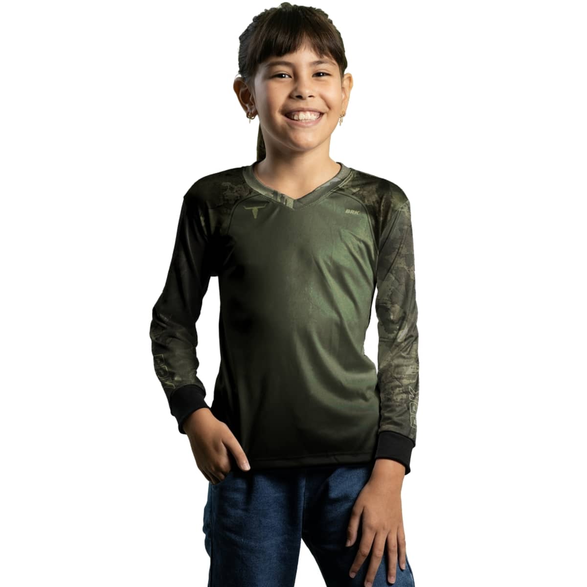 Camisa Agro Brk Camu Verde Long Horn com Proteção Solar UV50+ - Brk Agro