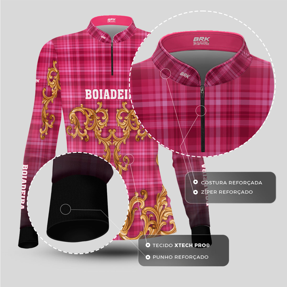 Camisa Agro Feminina Brk Boiadeira com Proteção Solar UV50+ - Brk Agro