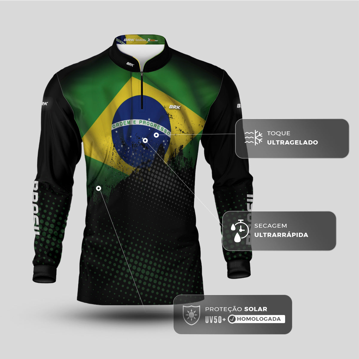 Kit Casal Camisas UV50+ Brk Brasil - Brk Agro