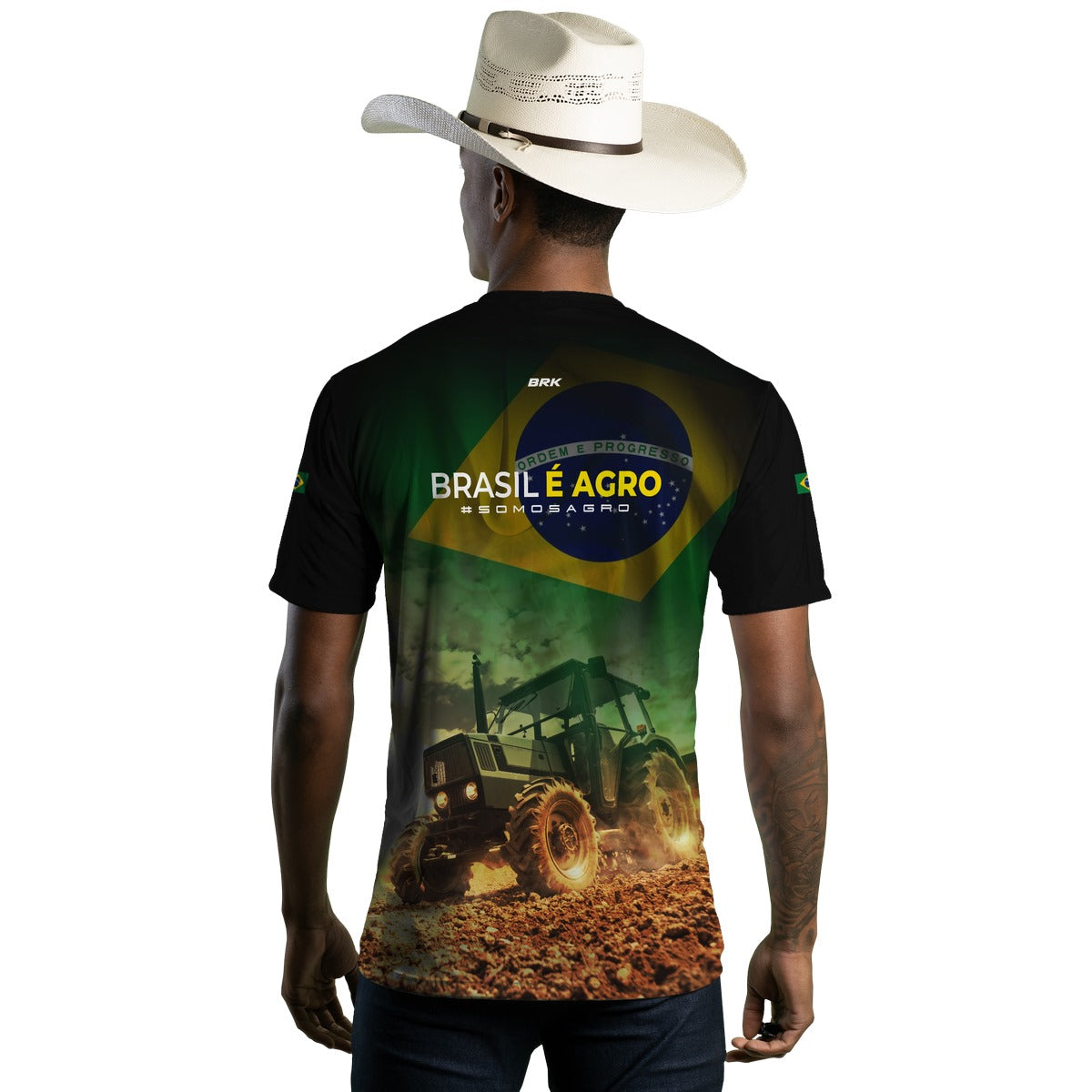 Camiseta Brasil Patriota Agro é Top Brk com Proteção Solar UV50+ Envio Imediato