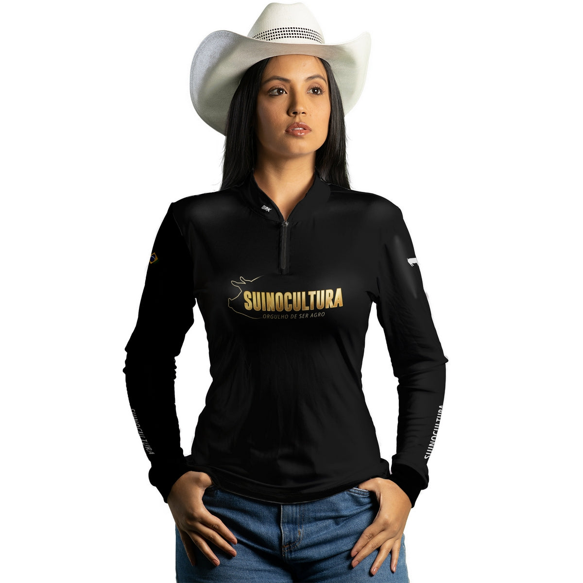 Camisa Feminina Agro Brk Suinocultura V2 com Proteção Solar UV50+ - Brk Agro