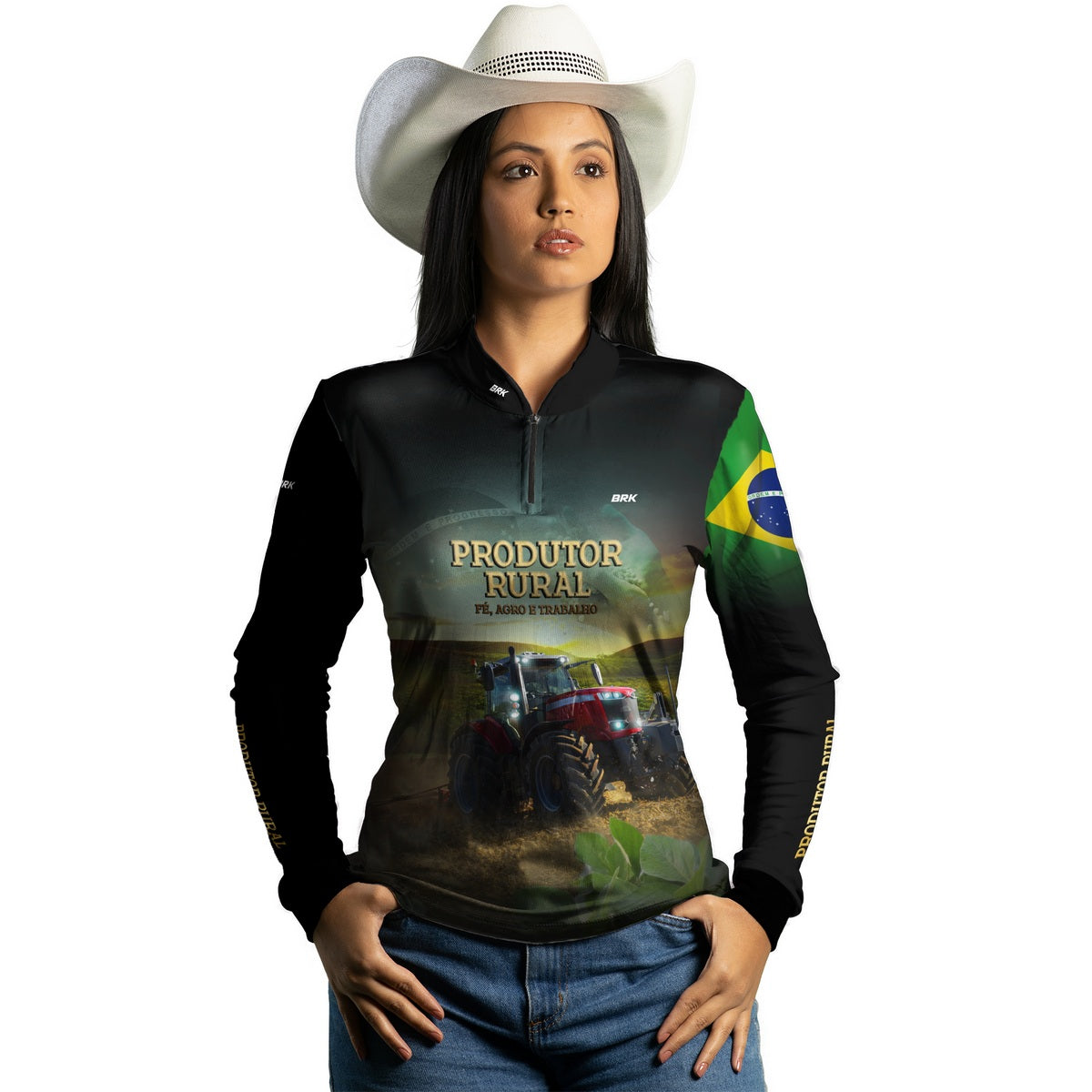 Camisa Feminina Agro Brk Produtor Rural com Proteção Solar UV50+ - Brk Agro