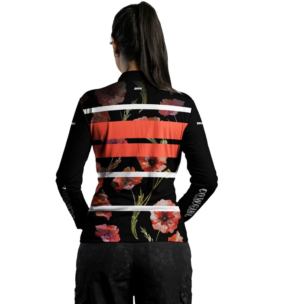 Camisa Feminina Agro Brk Cowgirl Preta com Proteção Solar UV50+ - Brk Agro