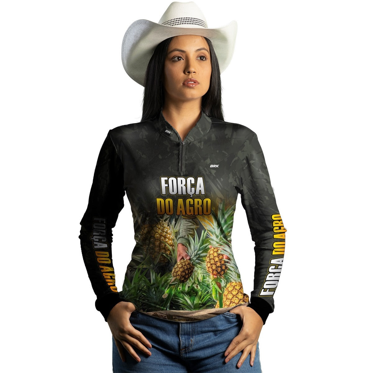 Camisa Feminina Agro Brk A Força do Agro Produtor de Abacaxi com UV50+ - Brk Agro