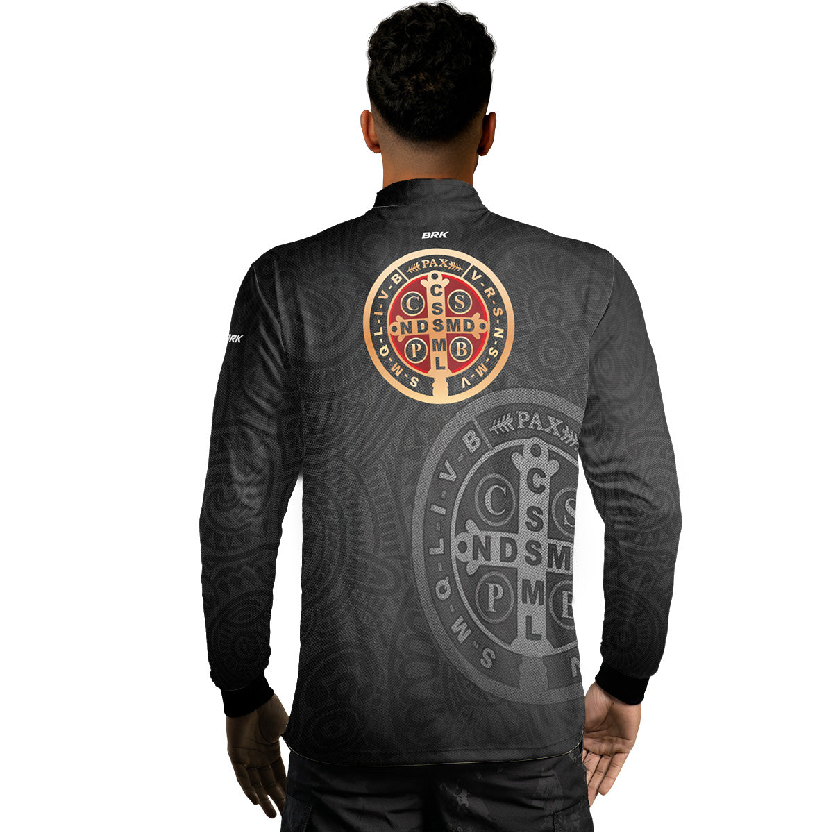 Camisa Agro Brk São Bento Dourado Preta com Proteção Solar UV50+ - Brk Agro