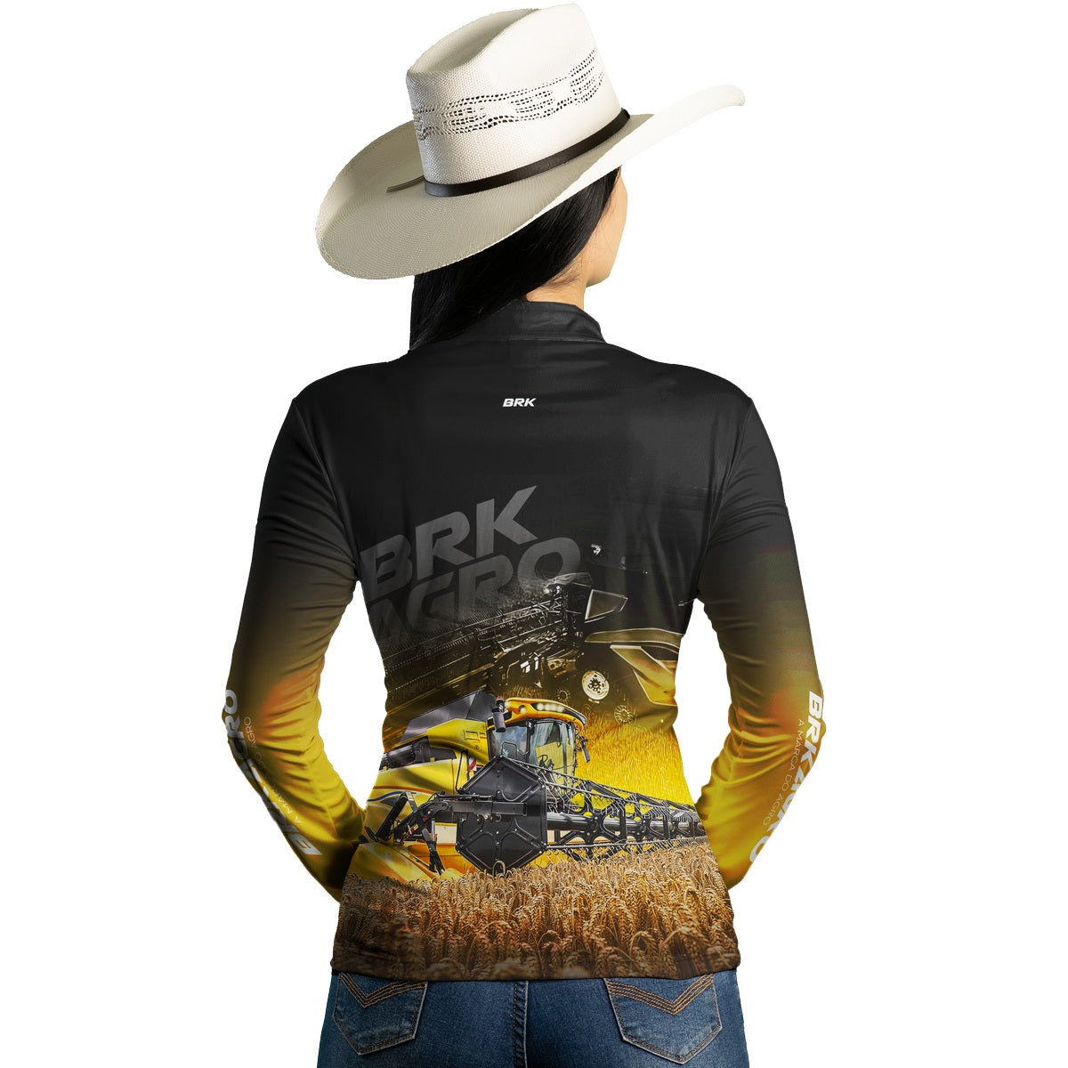 Camisa Agro Feminina Brk Colheitadeira CR11 com Proteção Solar UV50+ - Brk Agro