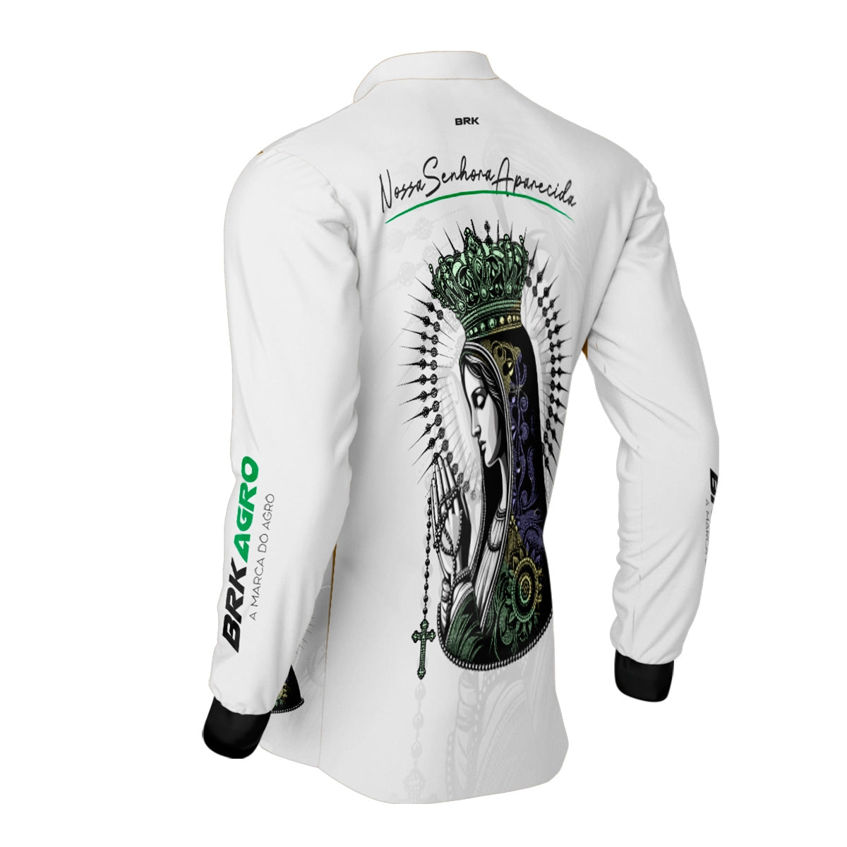 Camisa Agro Brk Feminina Branca Padroeira com Proteção Solar UV50+ - Brk Agro