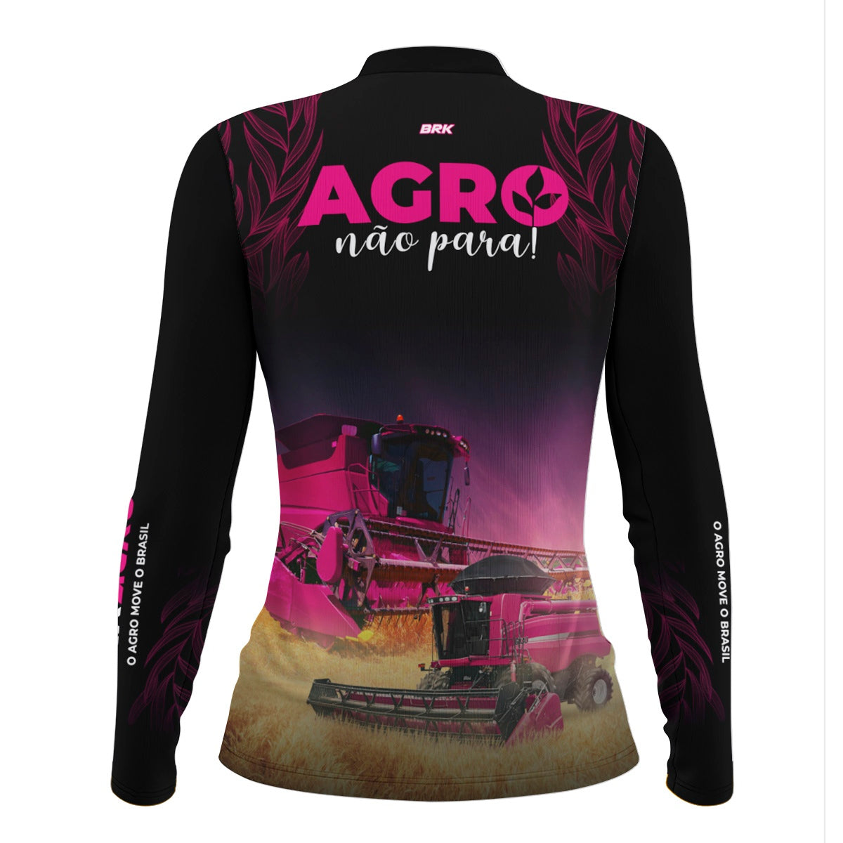 Camisa Feminina Agro Brk O Agro Não Para Preta com Proteção Solar UV50+ Envio Imediato