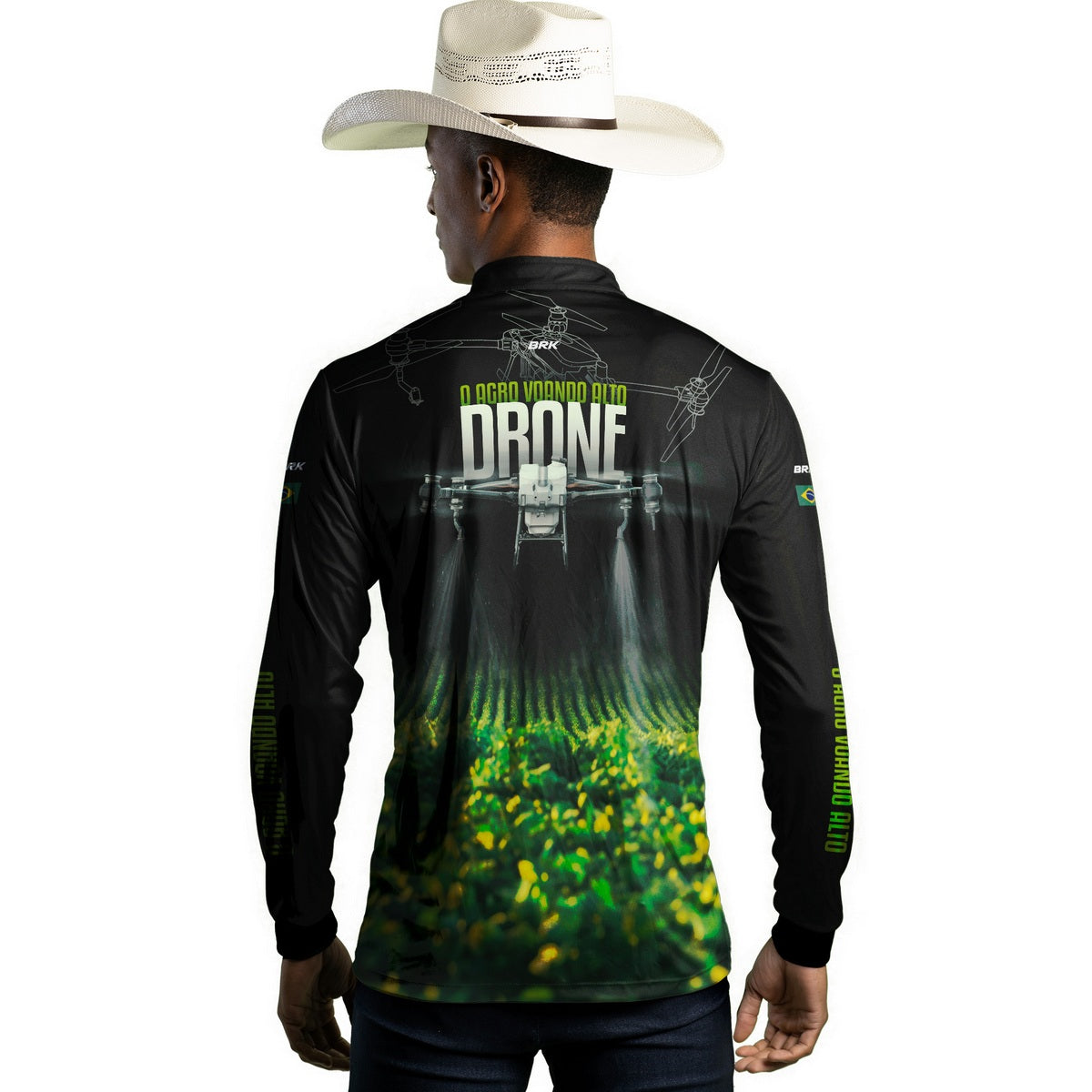 Camisa Agro Brk Drone T40 Soja com Proteção Solar UV50+ - Brk Agro
