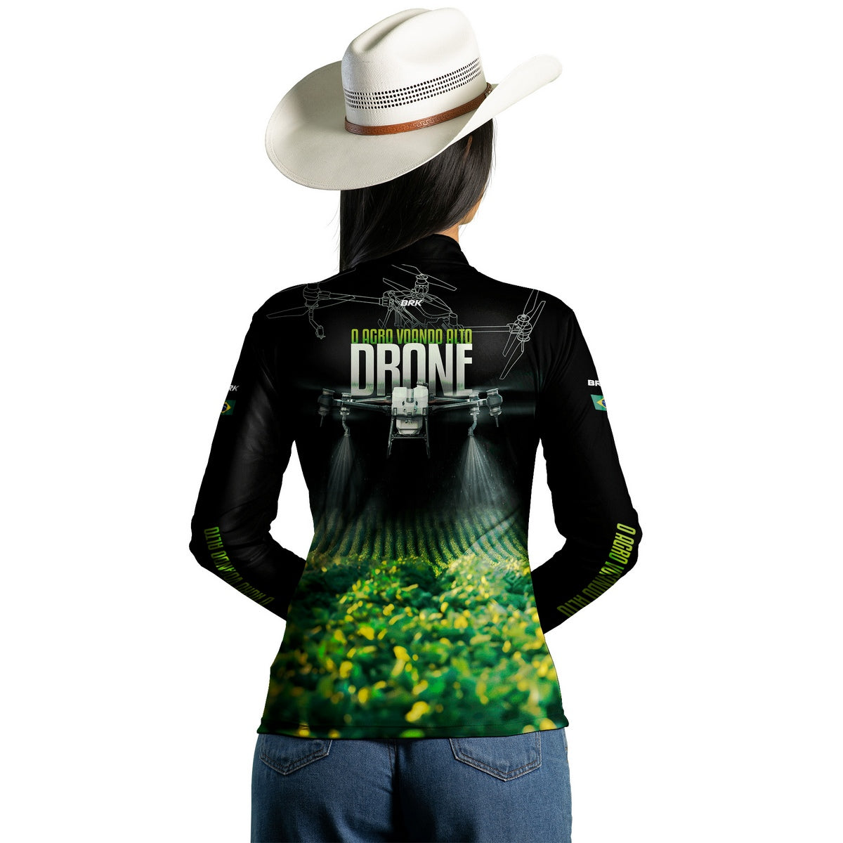 Camisa Agro Feminina Brk Drone T40 Soja com Proteção Solar UV50+ - Brk Agro