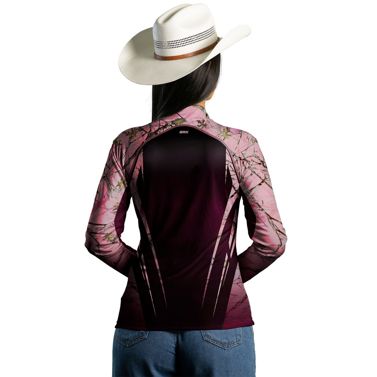 Camisa Agro Feminina Brk Camuflada Rosa com Proteção Solar UV50+ - Brk Agro