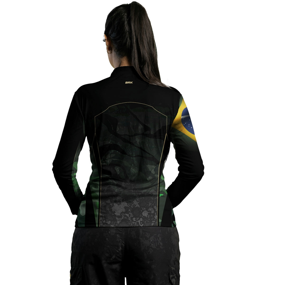 Camisa Agro Feminina Brk Camuflada Bandeira do Brasil com Proteção Solar UV50+ - Brk Agro