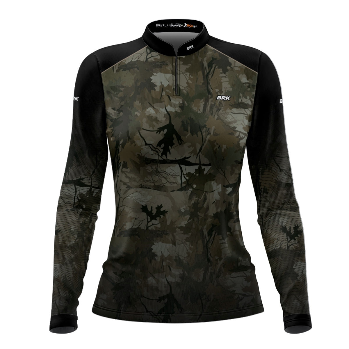 Camisa Agro Feminina Brk Camuflada Verde Folhas com Proteção Solar UV50+ - Brk Agro