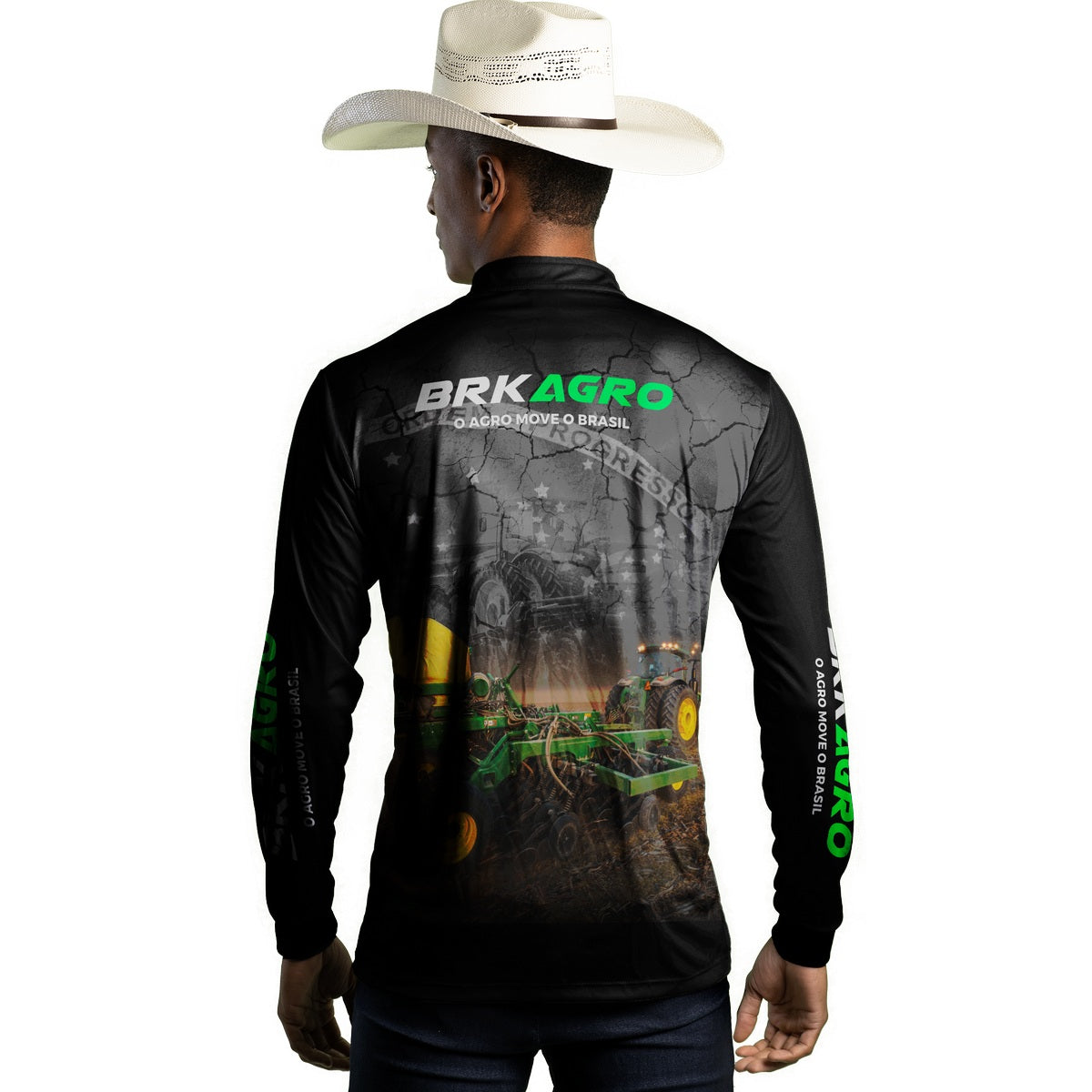 Camisa Agro Brk Plantadeira Preta com UV50+ - Tamanho:M - Brk Agro