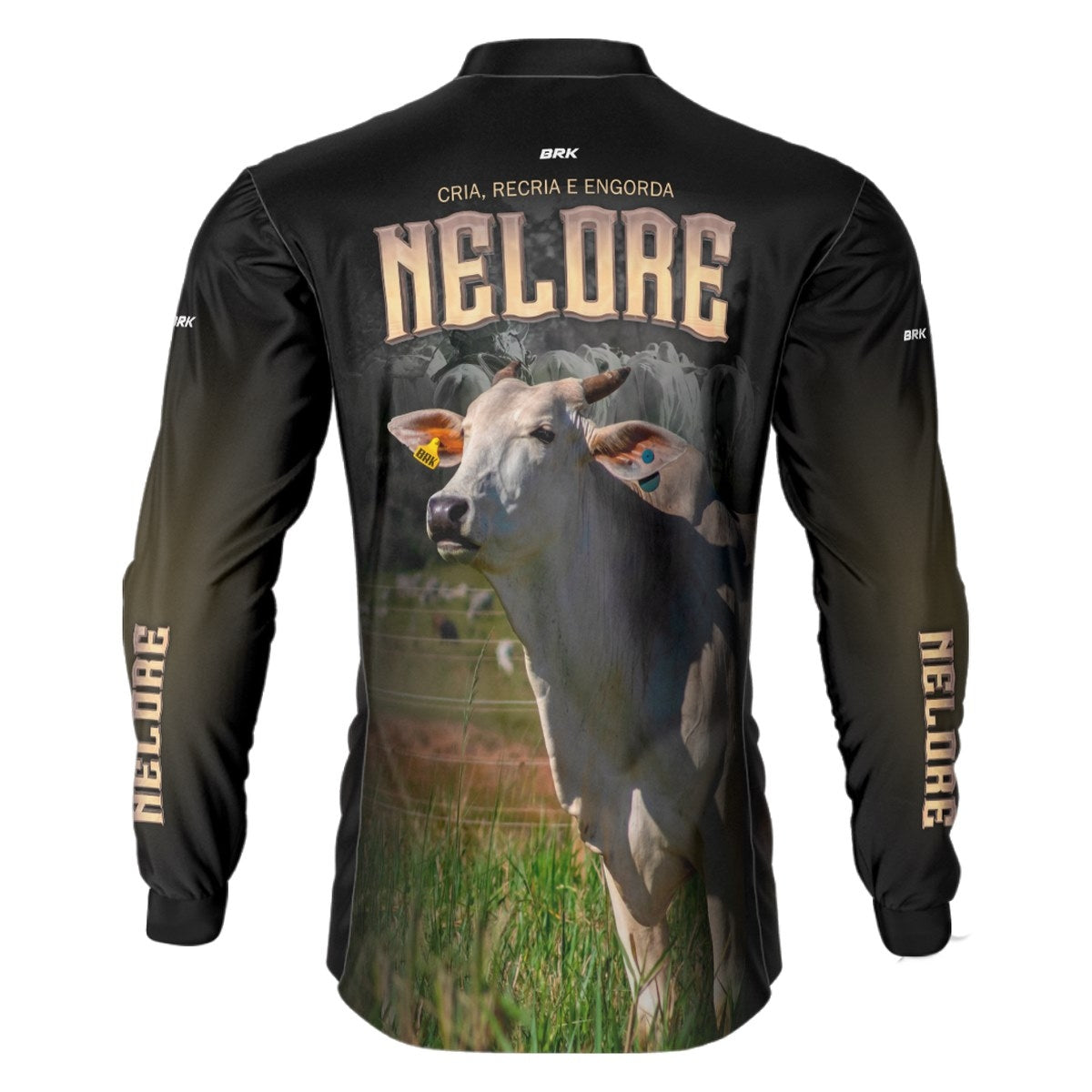 Camisa BRK Agro Raça Nelore com UV50 - Tamanho:M - Envio Imediato - Brk Agro
