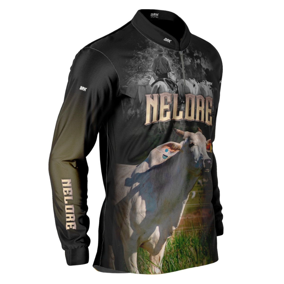 Camisa BRK Agro Raça Nelore com UV50 - Tamanho:M - Envio Imediato - Brk Agro