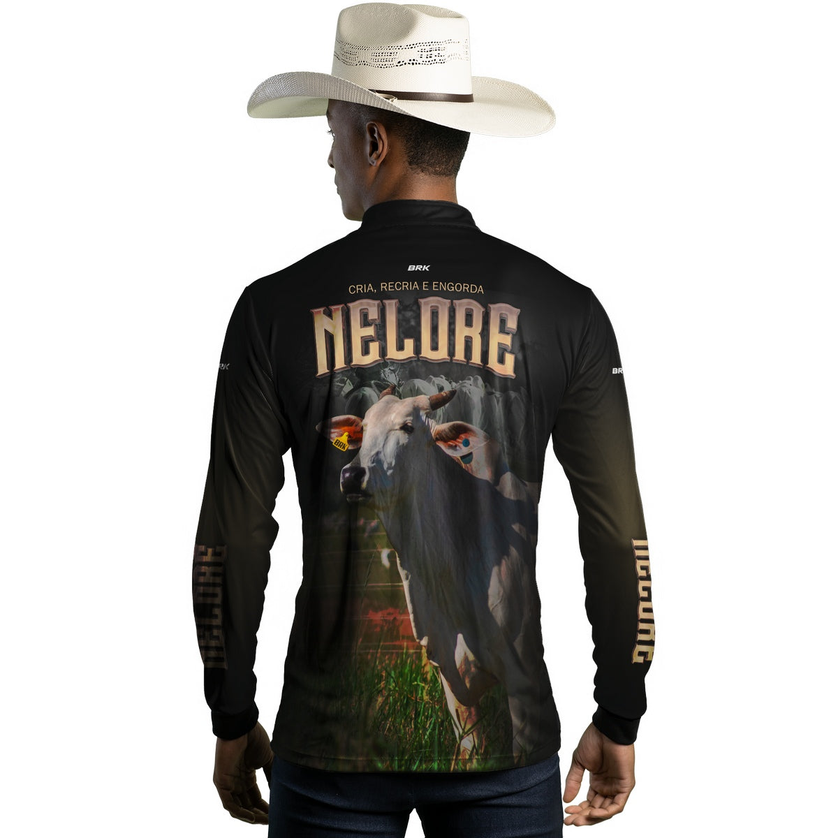 Camisa BRK Agro Raça Nelore com UV50 - Tamanho:M - Envio Imediato - Brk Agro