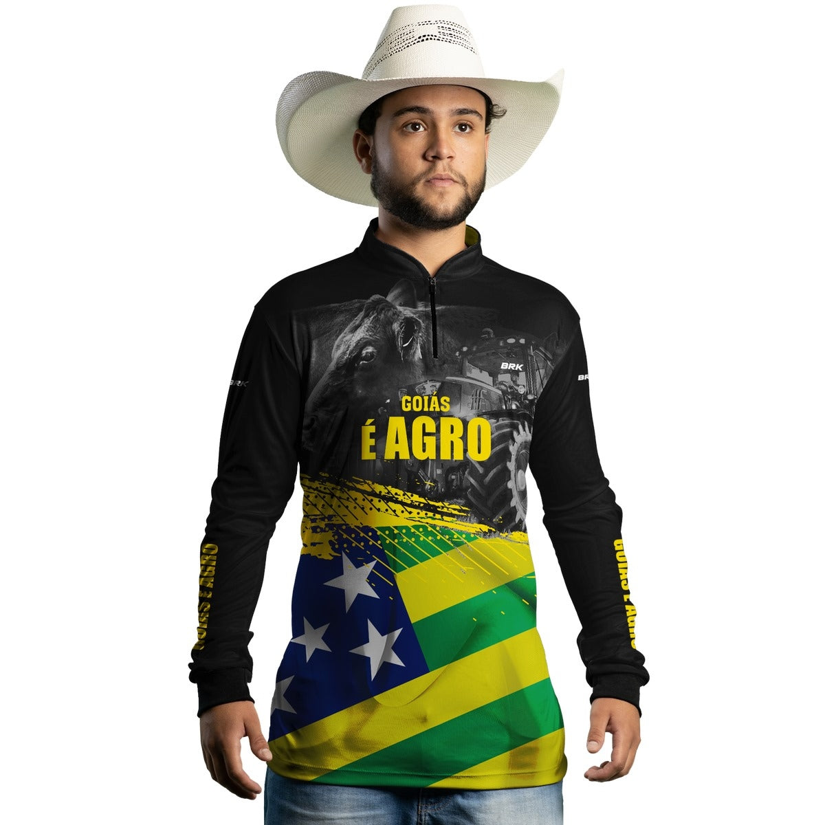 Camisa Agro Brk Goias é Agro com UV50 - Tamanho:M - Envio Imediato