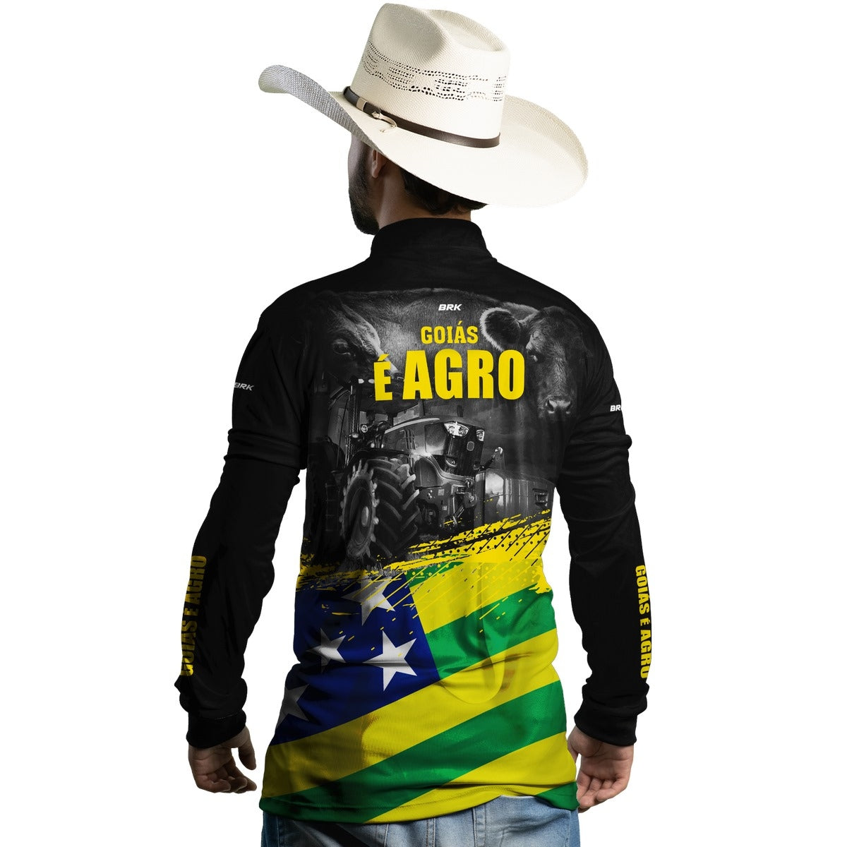 Camisa Agro Brk Goias é Agro com UV50 - Tamanho:M - Envio Imediato