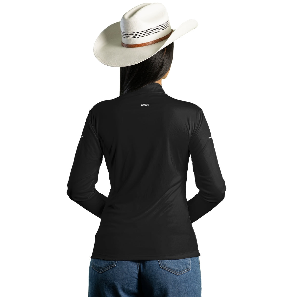 Camisa Feminina Agro Brk Cavalo Mangalarga Preta com Proteção Solar UV50+ - Brk Agro
