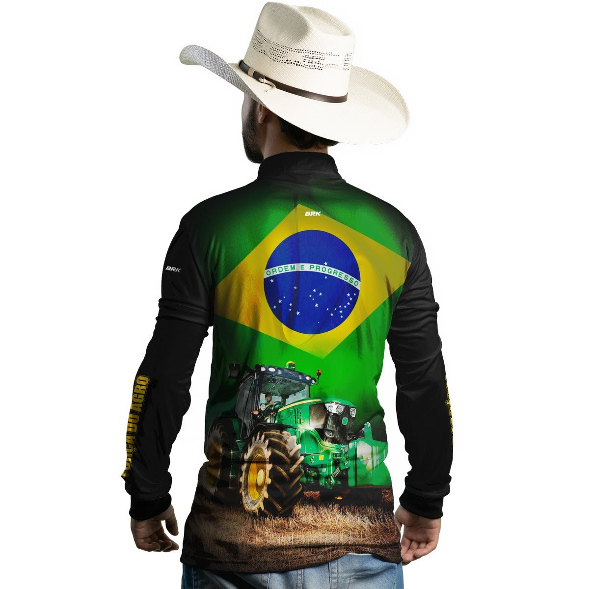 Camisa Agro Brk Trator Verde Brasil com Proteção Solar UV50+ - Brk Agro