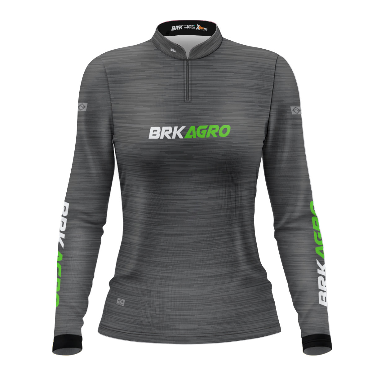 Camisa Feminina Agro Brk Mescla Cinza com Proteção Solar UV50+ - Brk Agro