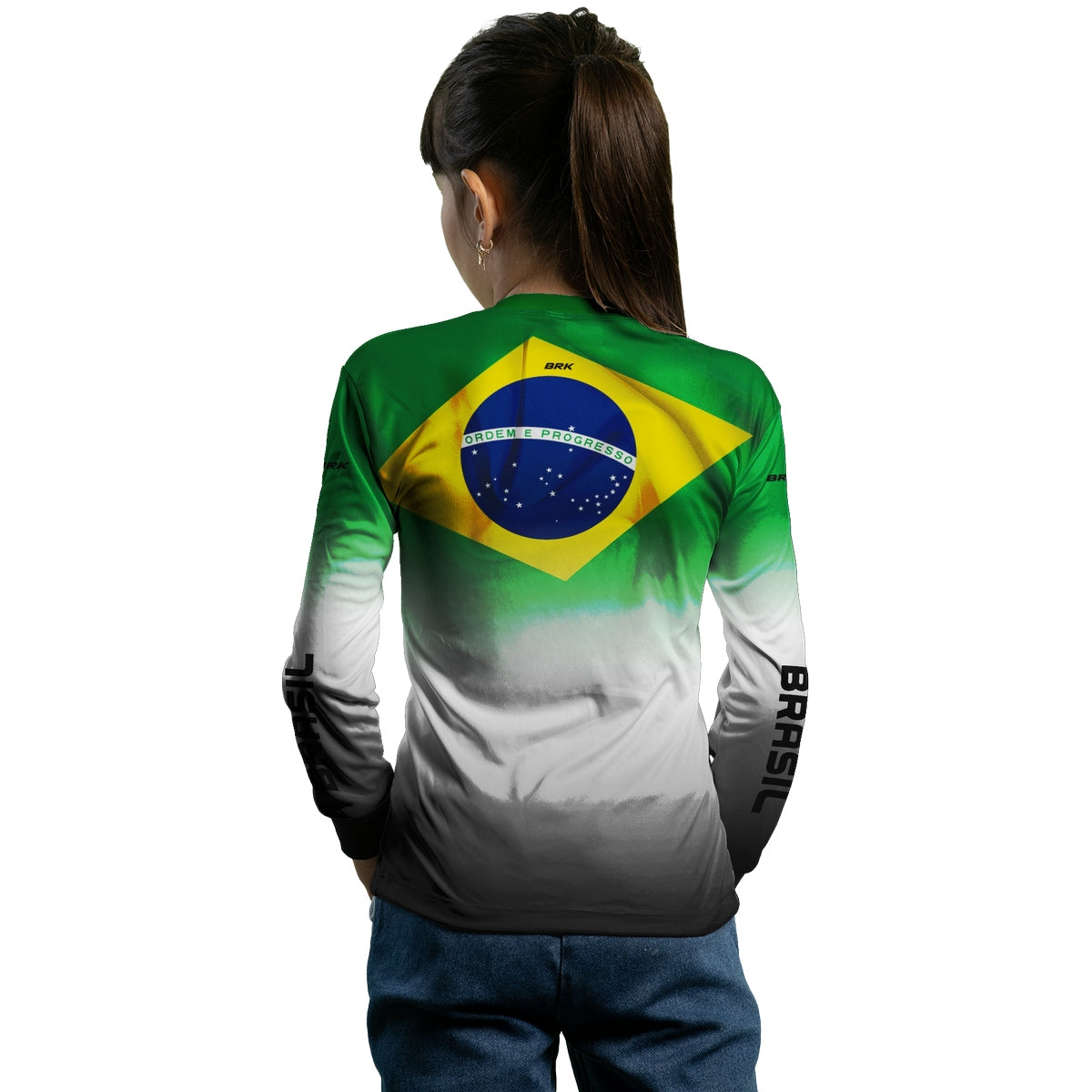Camisa Infantil Agro Brk Brasil Branca com Proteção Solar UV50+ - Brk Agro