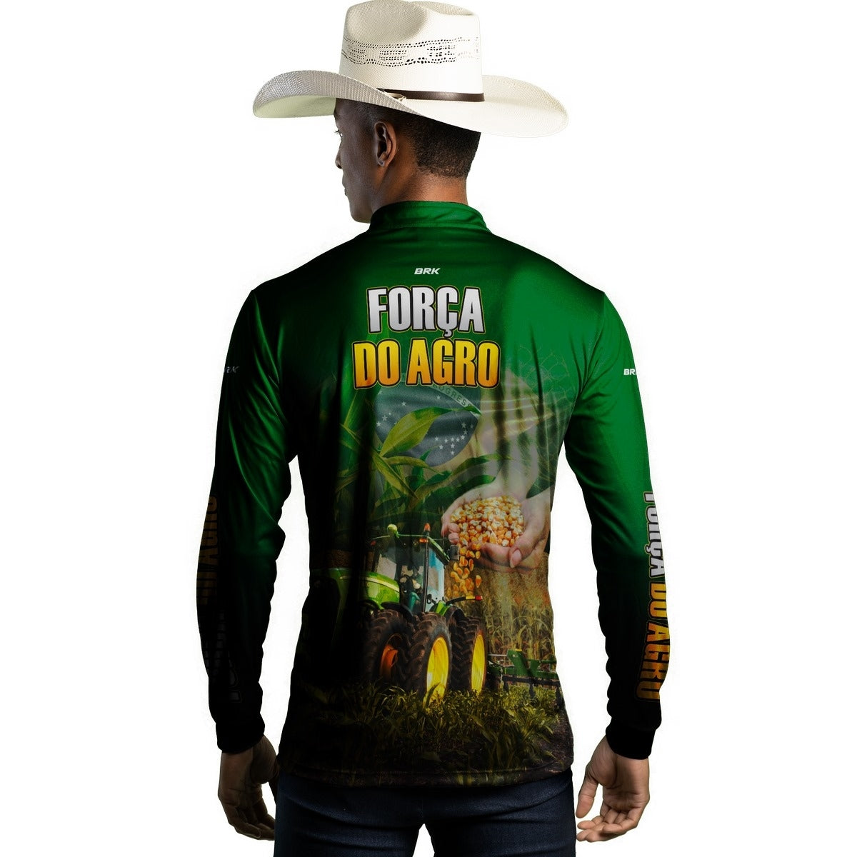 Camisa Agro Brk A Força do Agro Produtor de Milho com Proteção Solar UV50+ - Brk Agro