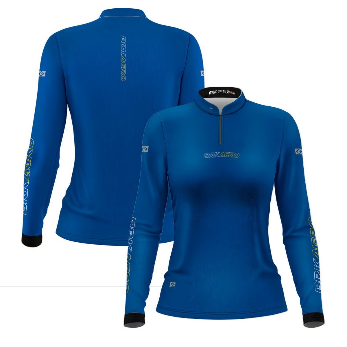 Camisa Feminina Agro Brk Básica Azul com Proteção Solar UV50+ - Brk Agro