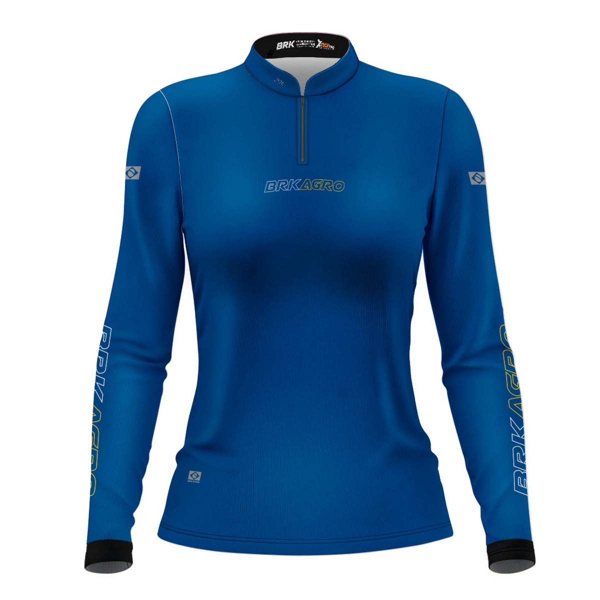 Camisa Feminina Agro Brk Básica Azul com Proteção Solar UV50+ - Brk Agro